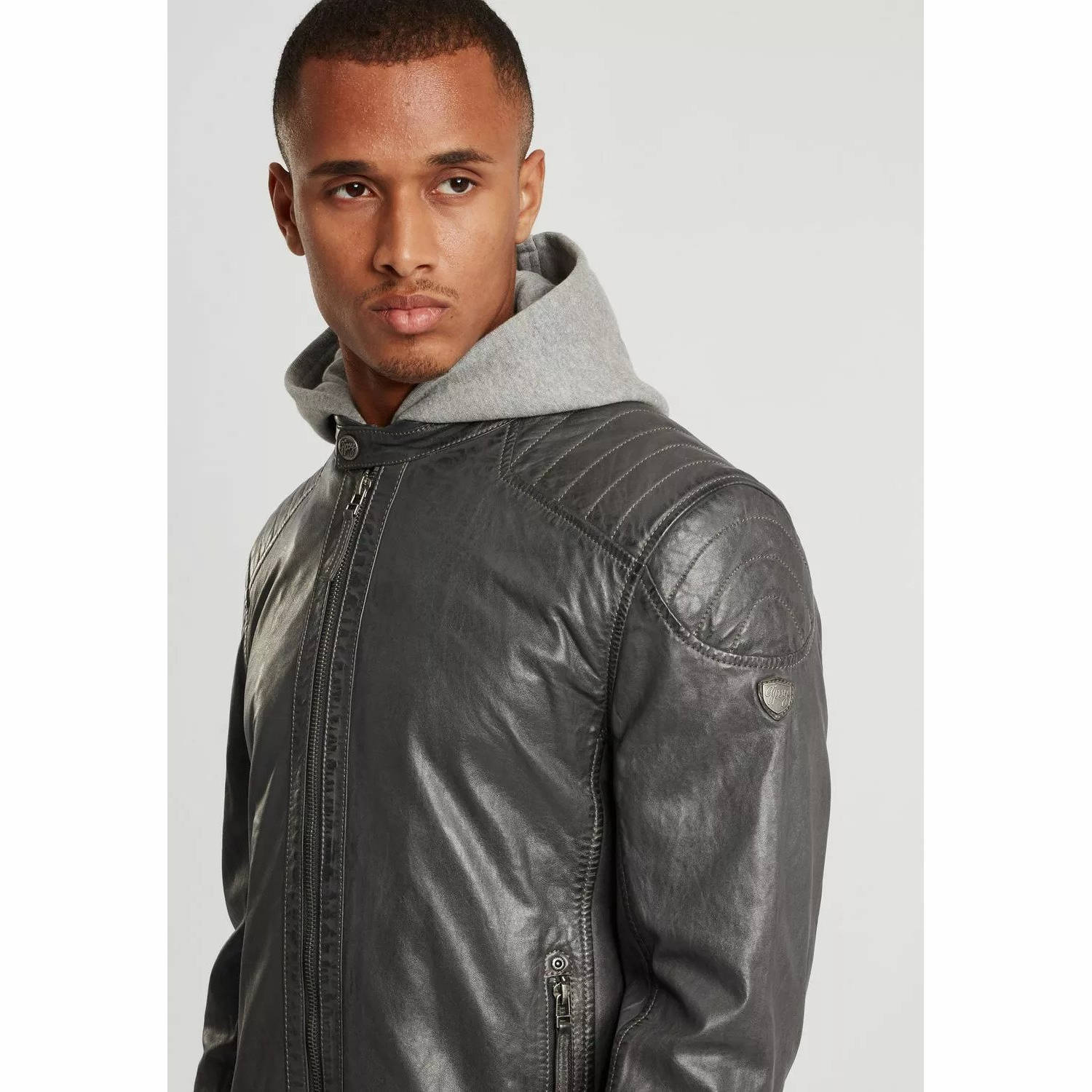 Geaca de Piele Barbati Gipsy Antracit GBFlynt NSLVV – IMBRACAMINTE