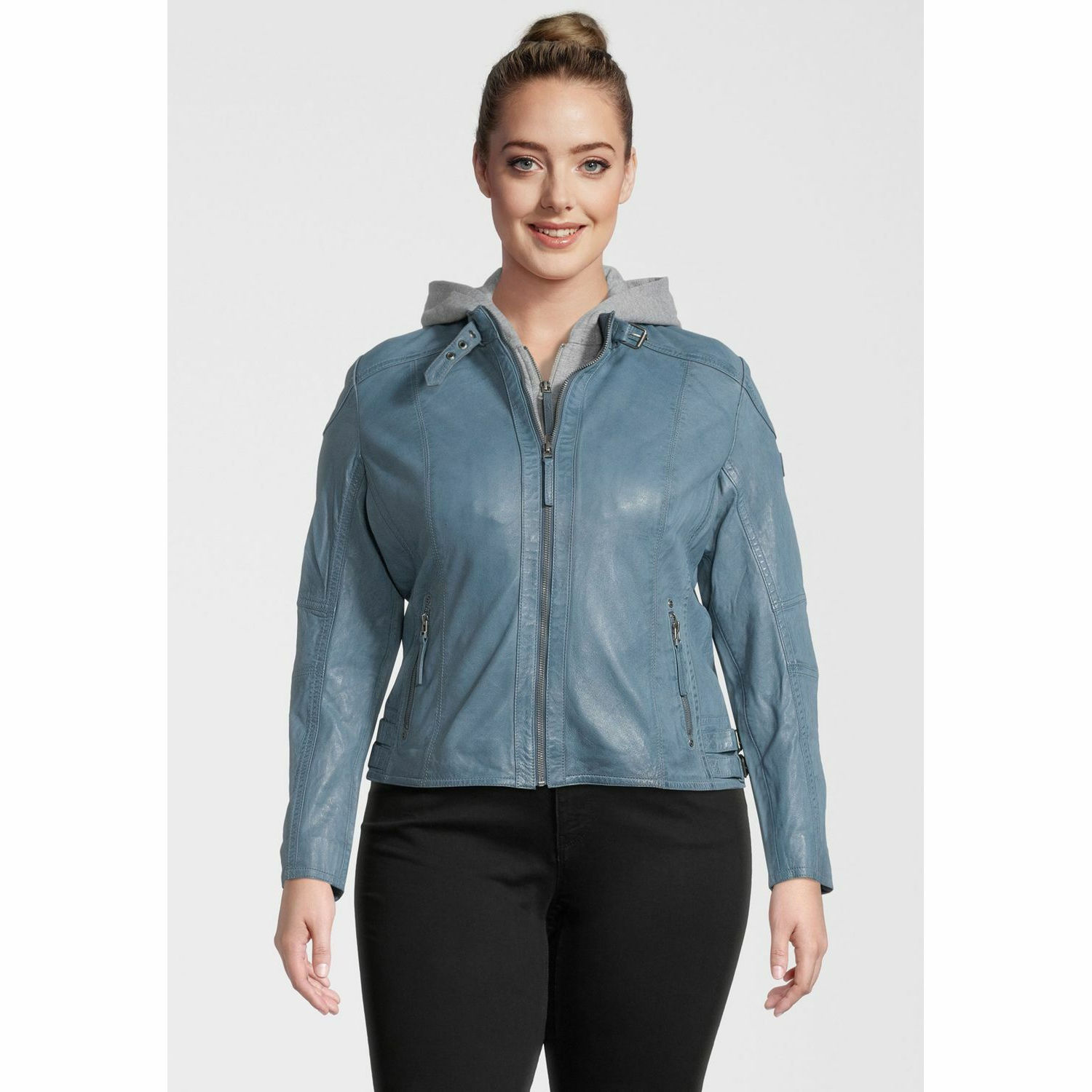 Geaca de Piele Dama Gipsy Albastru Deschis GGKeyla CF LVW – IMBRACAMINTE