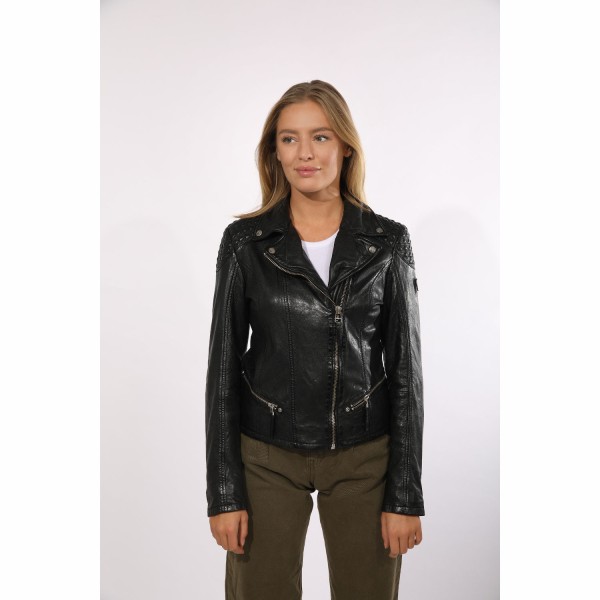 Geaca de Piele Dama Gipsy Neagra GGKinah LATEV – IMBRACAMINTE — fotografia 3