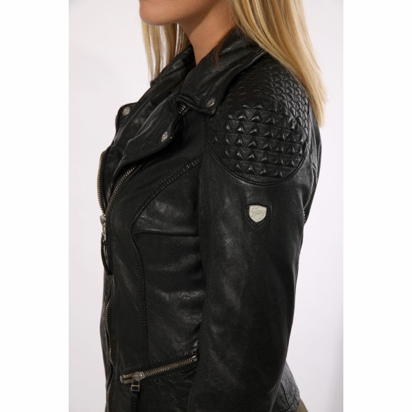 Geaca de Piele Dama Gipsy Neagra GGKinah LATEV – IMBRACAMINTE — fotografia 5