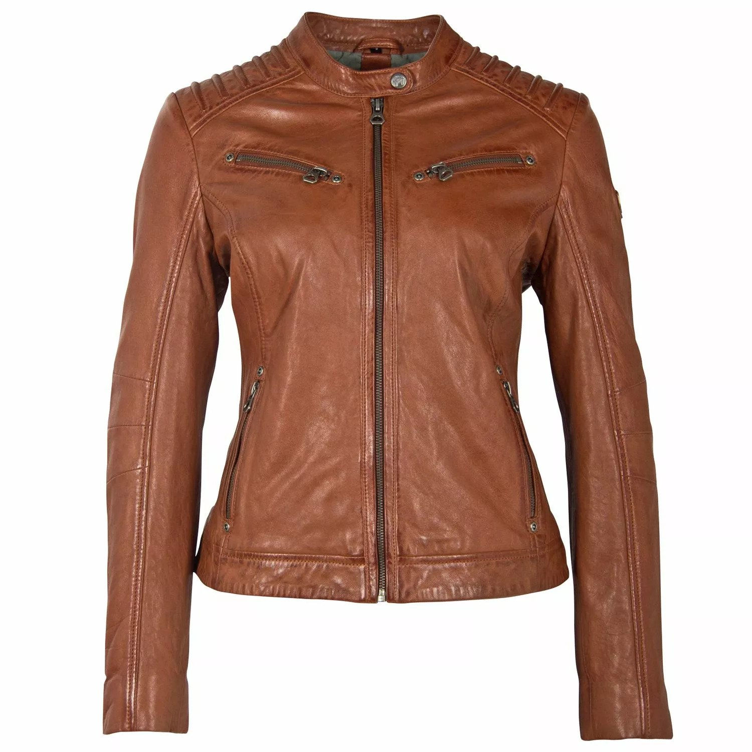 Geaca de Piele Dama Gipsy Coniac GGSalla NZLV – IMBRACAMINTE