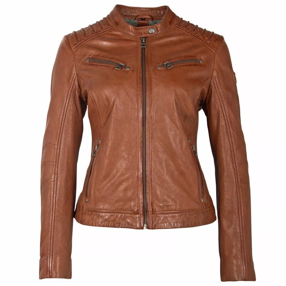 Geaca de Piele Dama Gipsy Coniac GGSalla NZLV Geaca de Piele Dama Gipsy Coniac GGSalla NZLV - readytowear