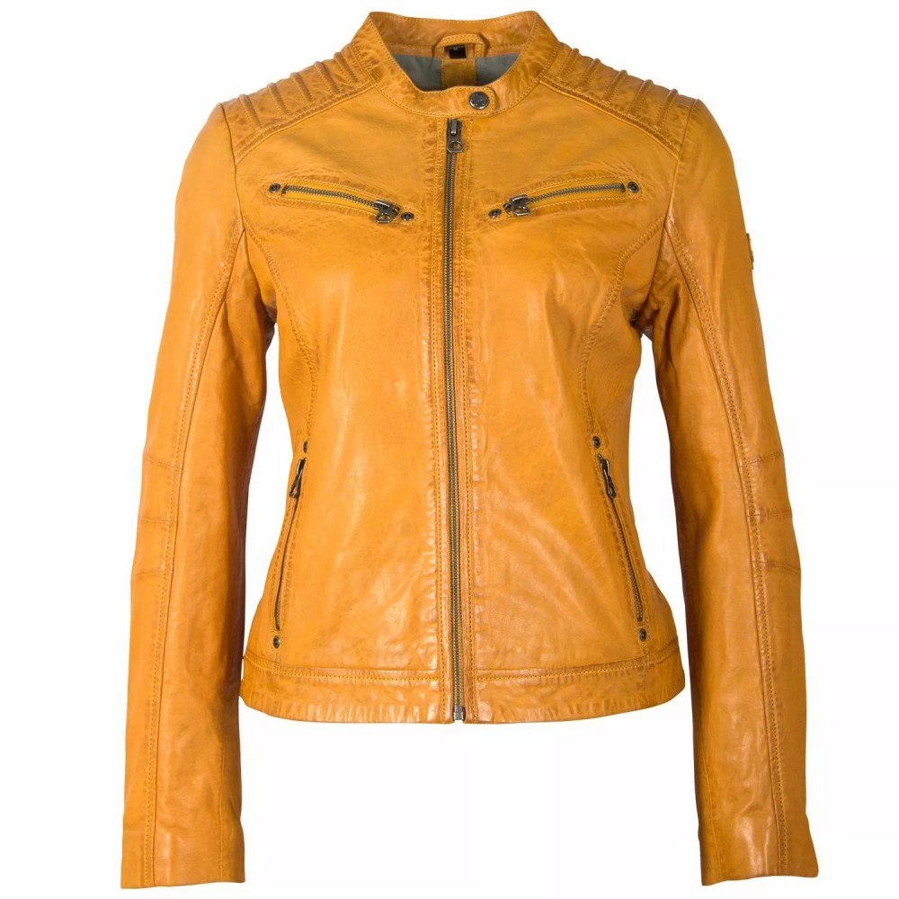 Geaca de Piele Dama Gipsy Galbena GGSalla NZLV Geaca de Piele Dama Gipsy Galbena GGSalla NZLV - readytowear.ro