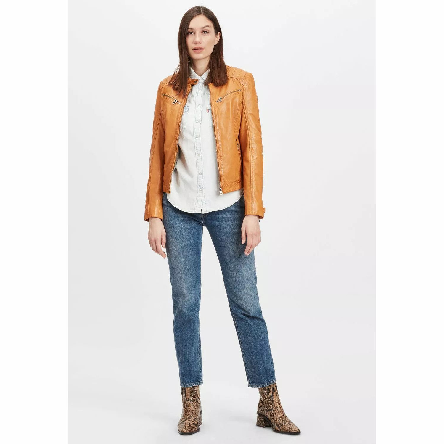 Geaca de Piele Dama Gipsy Galbena GGSalla NZLV – IMBRACAMINTE