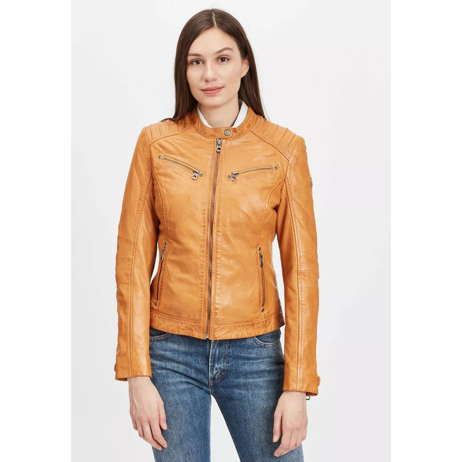 Geaca de Piele Dama Gipsy Galbena GGSalla NZLV – IMBRACAMINTE