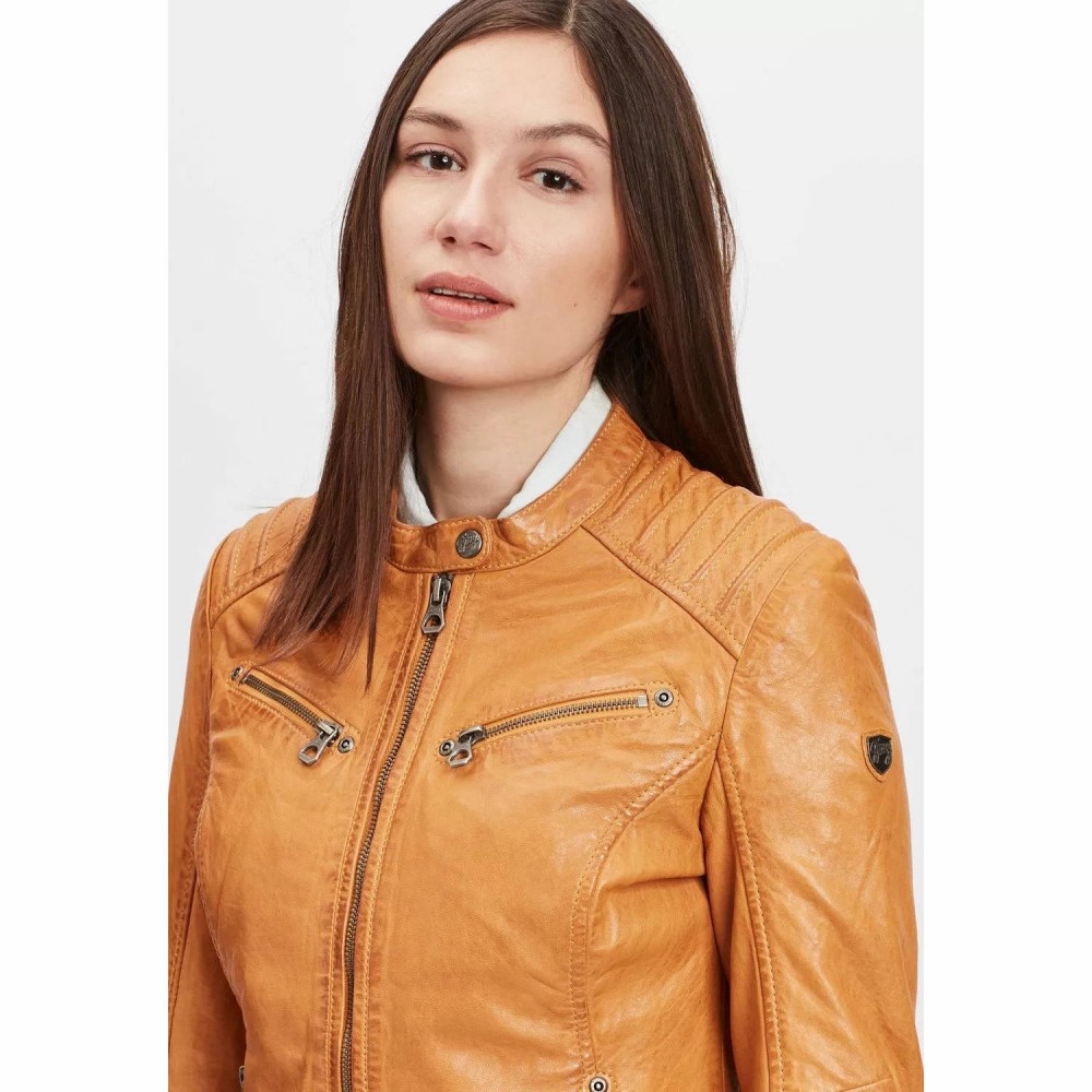 Geaca de Piele Dama Gipsy Galbena GGSalla NZLV Geaca de Piele Dama Gipsy Galbena GGSalla NZLV - readytowear.ro