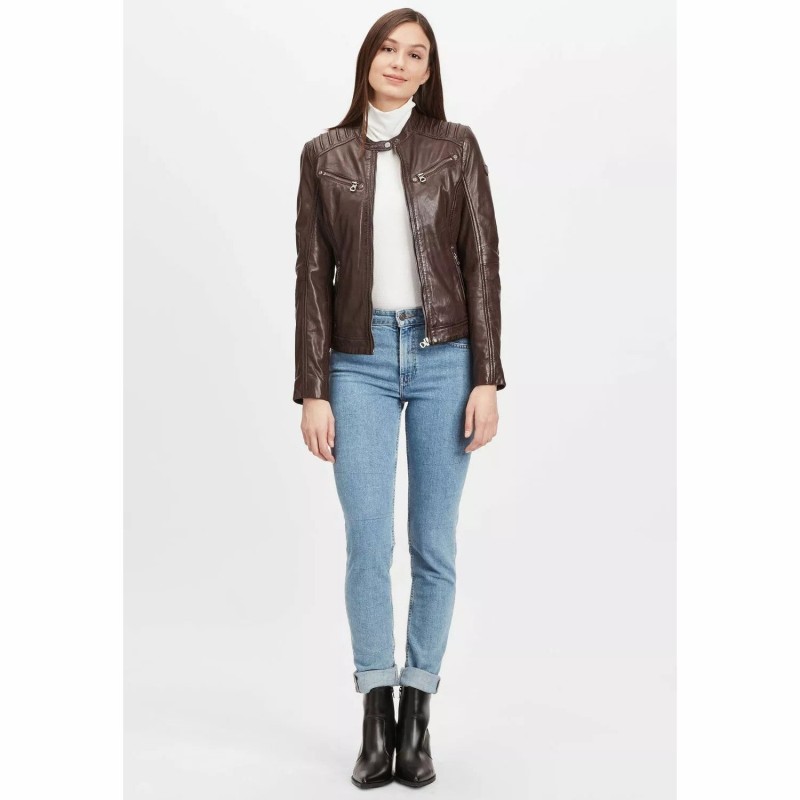 Geaca de Piele Dama Gipsy Maro Inchis GGSalla NZLV – IMBRACAMINTE