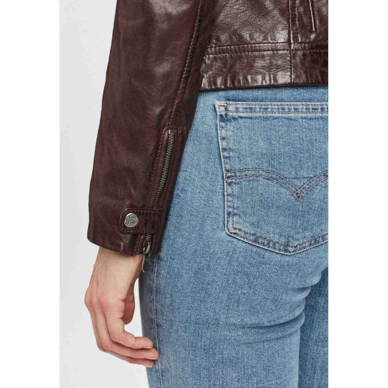 Geaca de Piele Dama Gipsy Maro Inchis GGSalla NZLV – IMBRACAMINTE