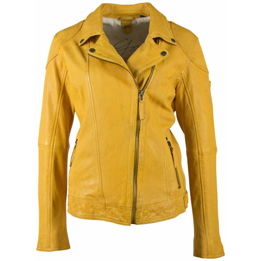 Geaca de Piele Dama Gipsy Galbena GGShakee CF LAMAXV – IMBRACAMINTE