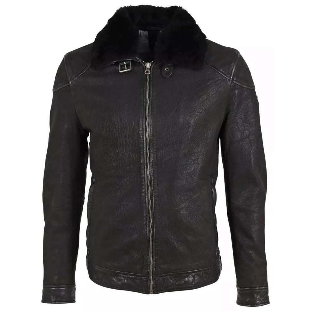Geaca de Iarna din Piele Barbati Gipsy Neagra GMAblo Geaca de Iarna din Piele Barbati Gipsy Neagra GMAblo - readytowear.ro