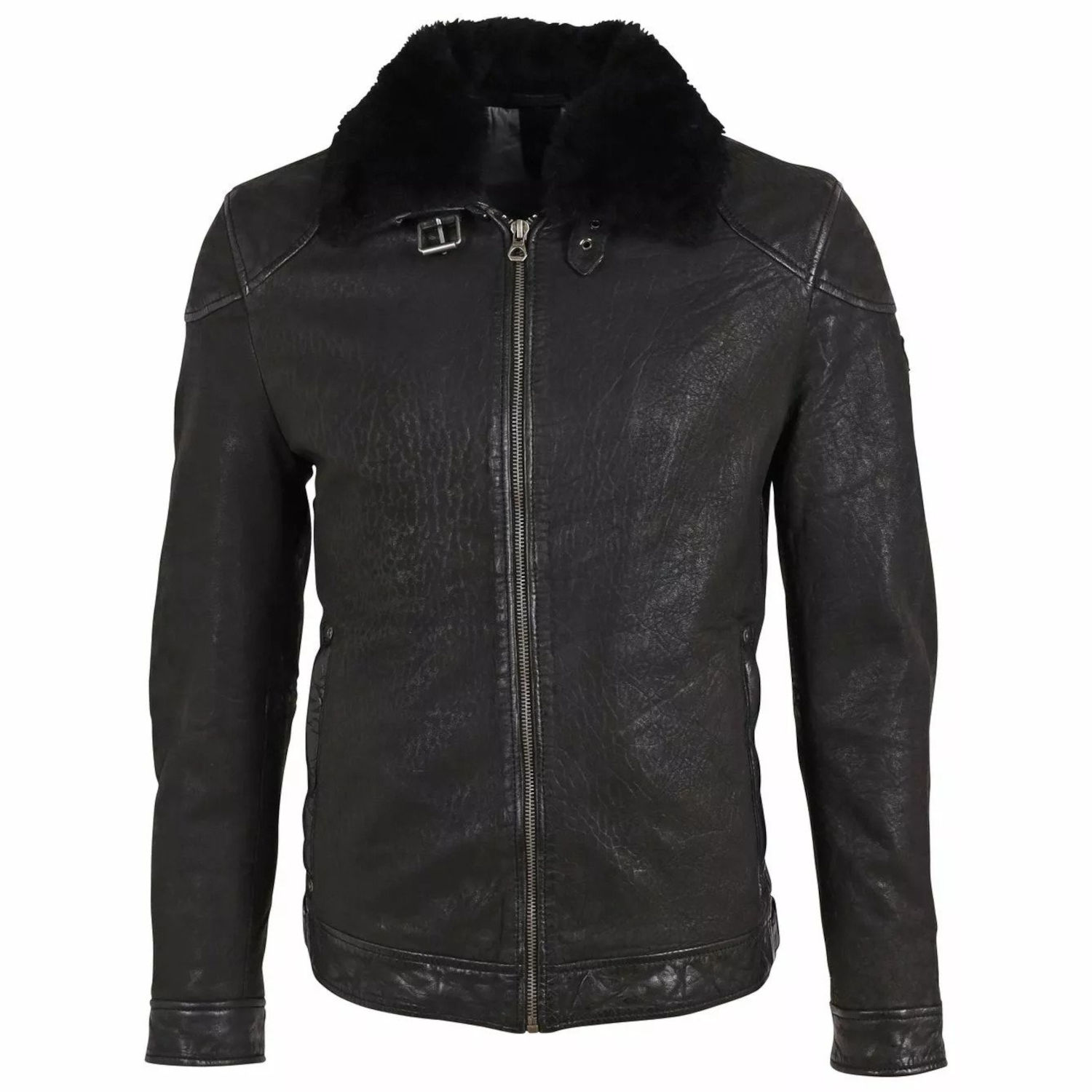 Geaca de Iarna din Piele Barbati Gipsy Neagra GMAblo – Black Friday