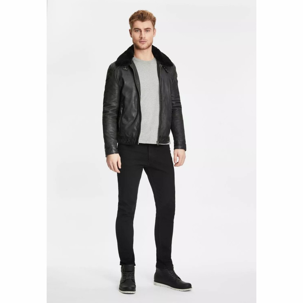 Geaca de Iarna din Piele Barbati Gipsy Neagra GMAblo Geaca de Iarna din Piele Barbati Gipsy Neagra GMAblo - readytowear.ro