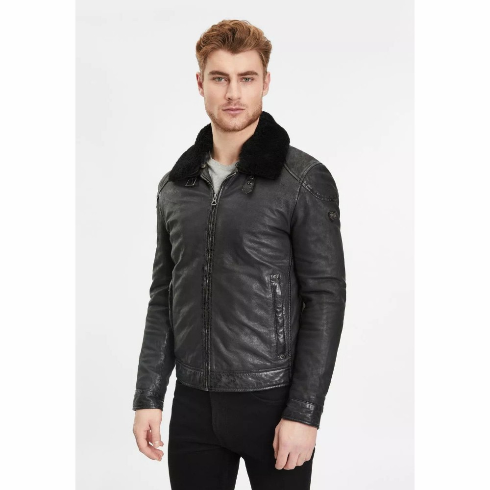 Geaca de Iarna din Piele Barbati Gipsy Neagra GMAblo Geaca de Iarna din Piele Barbati Gipsy Neagra GMAblo - readytowear.ro