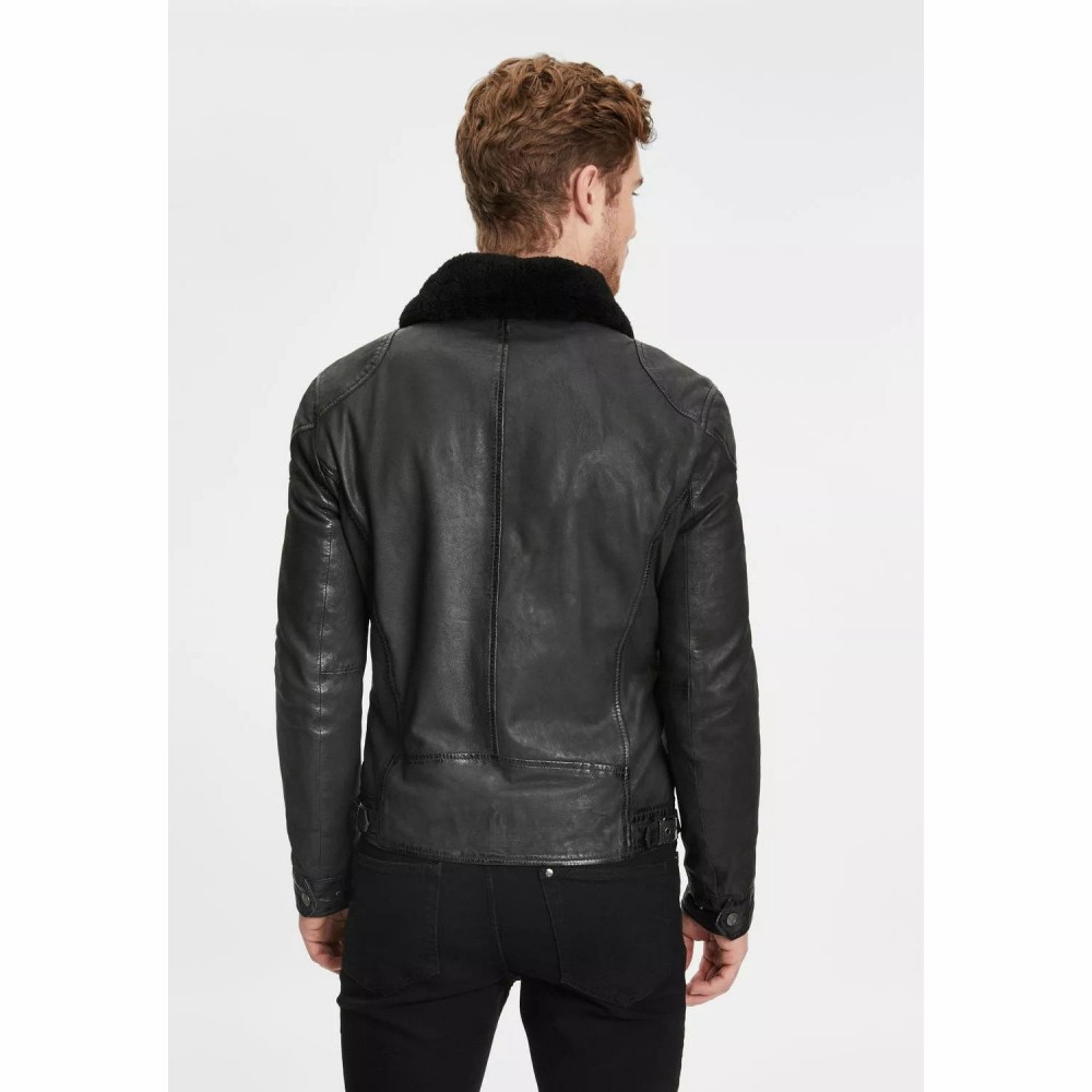 Geaca de Iarna din Piele Barbati Gipsy Neagra GMAblo Geaca de Iarna din Piele Barbati Gipsy Neagra GMAblo - readytowear.ro