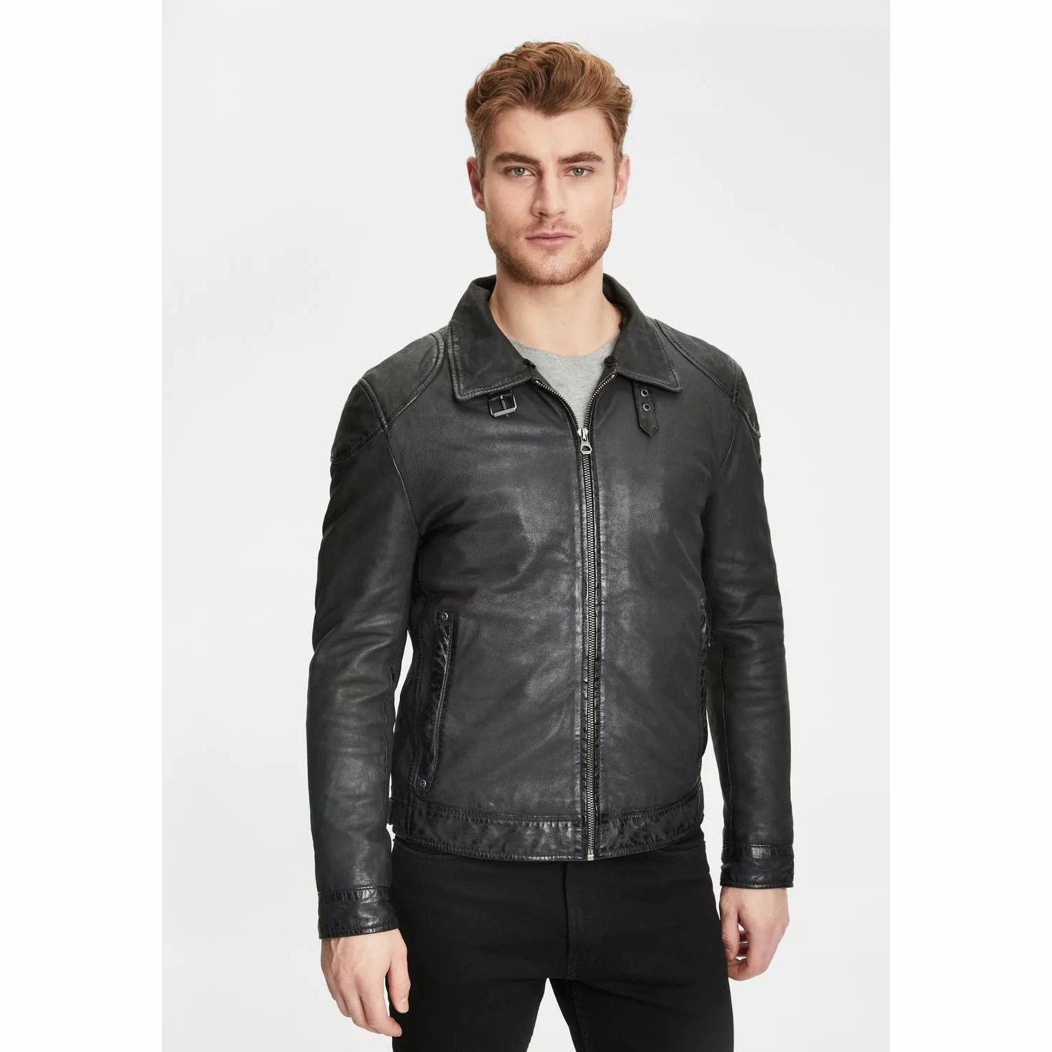 Geaca de Iarna din Piele Barbati Gipsy Neagra GMAblo – Black Friday