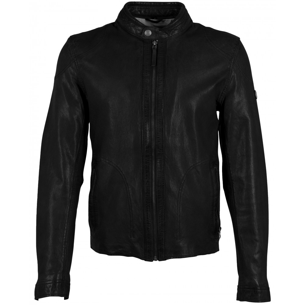 Geaca de Piele Barbati Mauritius Neagra GMAdwood