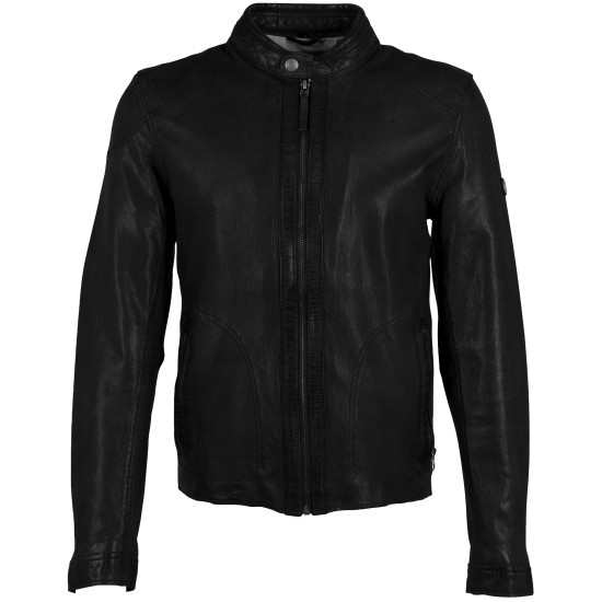 Geaca de Piele Barbati Mauritius Neagra GMAdwood