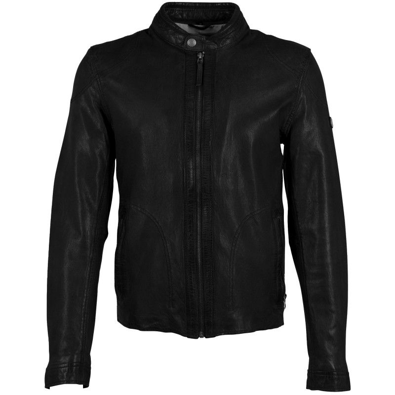 Geaca de Piele Barbati Mauritius Neagra GMAdwood – Black Friday