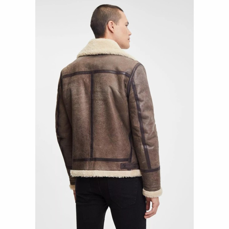 Cojoc de Piele si Blana Naturala Barbati Gipsy Maro Inchis GMAirforce 2 – IMBRACAMINTE