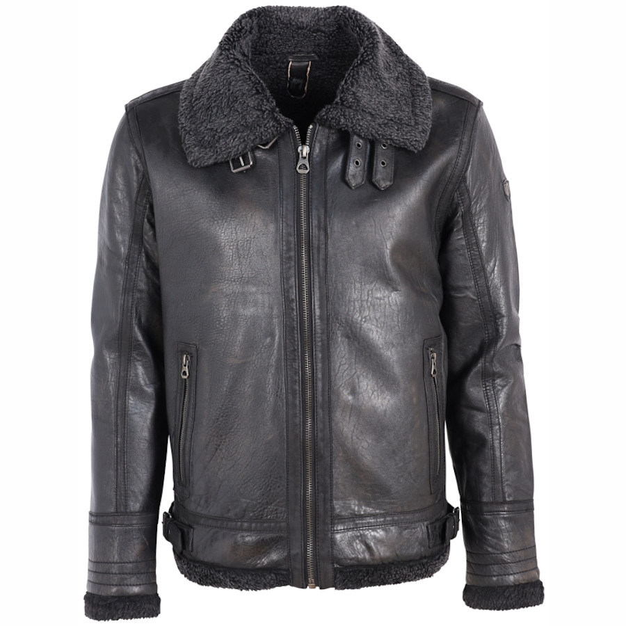 Cojoc de Piele Barbati Gipsy Antracit Inchis GMAirforce NSLAV W – Black Friday