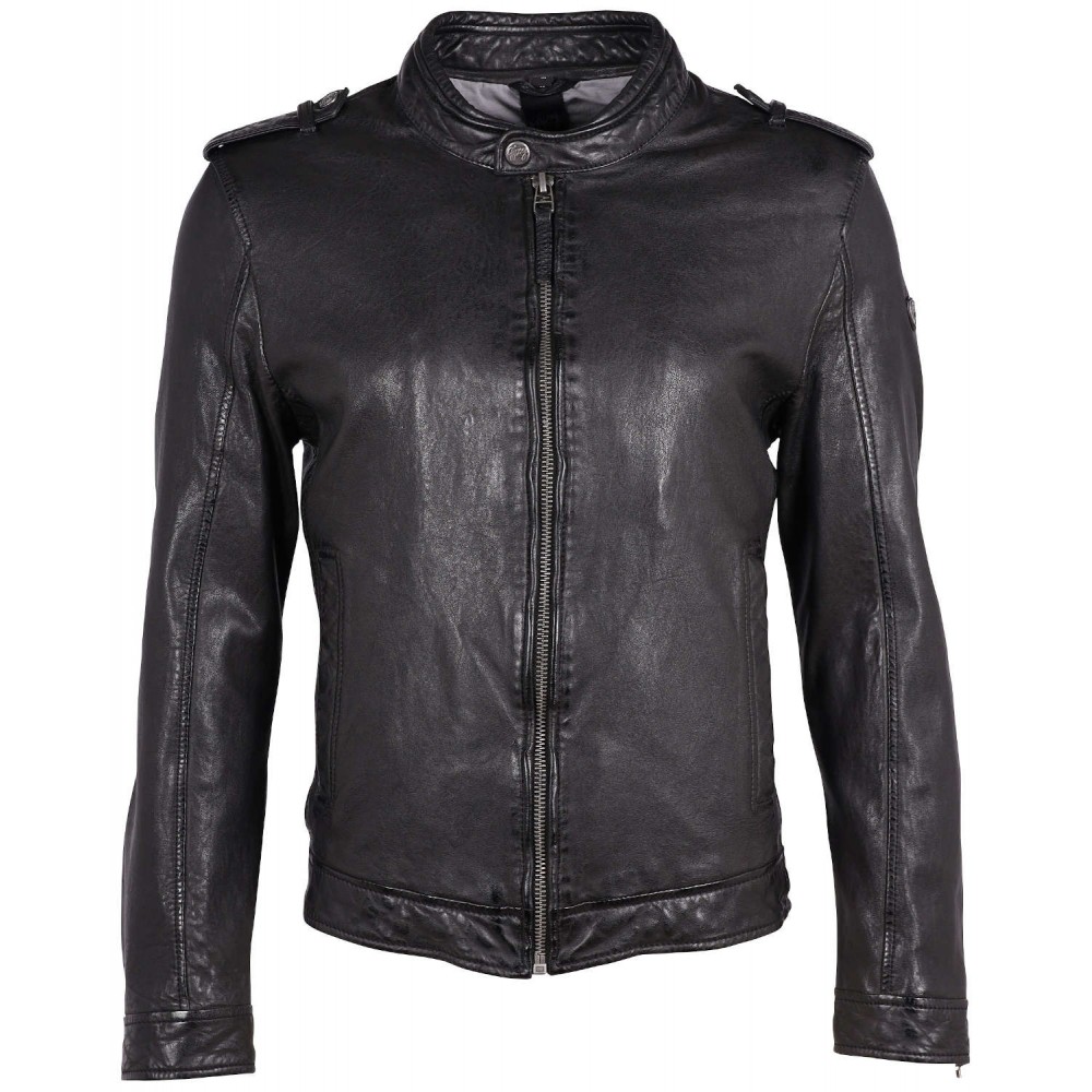 Geaca de Piele Barbati Gipsy Neagra GMAktos - readytowear.ro