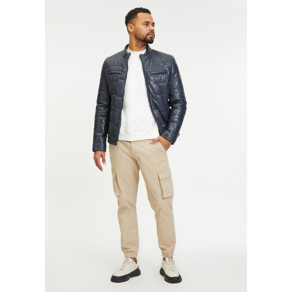 Geaca de Piele Barbati Gipsy Bleumarin/Negru GMAplin LACEV W Geaca de Piele Barbati Gipsy Bleumarin/Negru GMAplin LACEV W - readytowear.ro