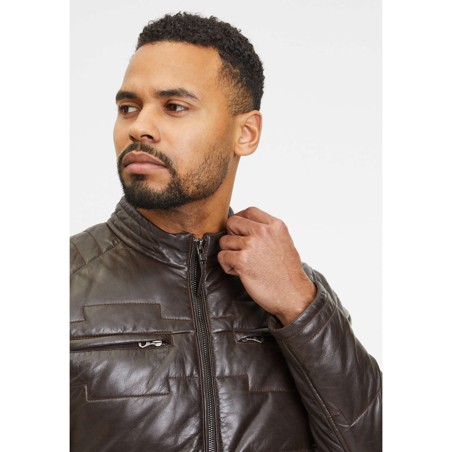 Geaca de Iarna din Piele Barbati Gipsy Castanie GMAplin – Black Friday