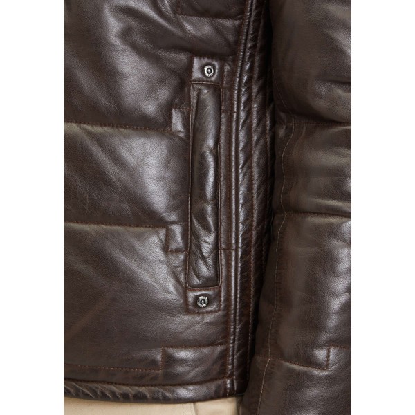 Geaca de Iarna din Piele Barbati Gipsy Castanie GMAplin – Black Friday — fotografia 7