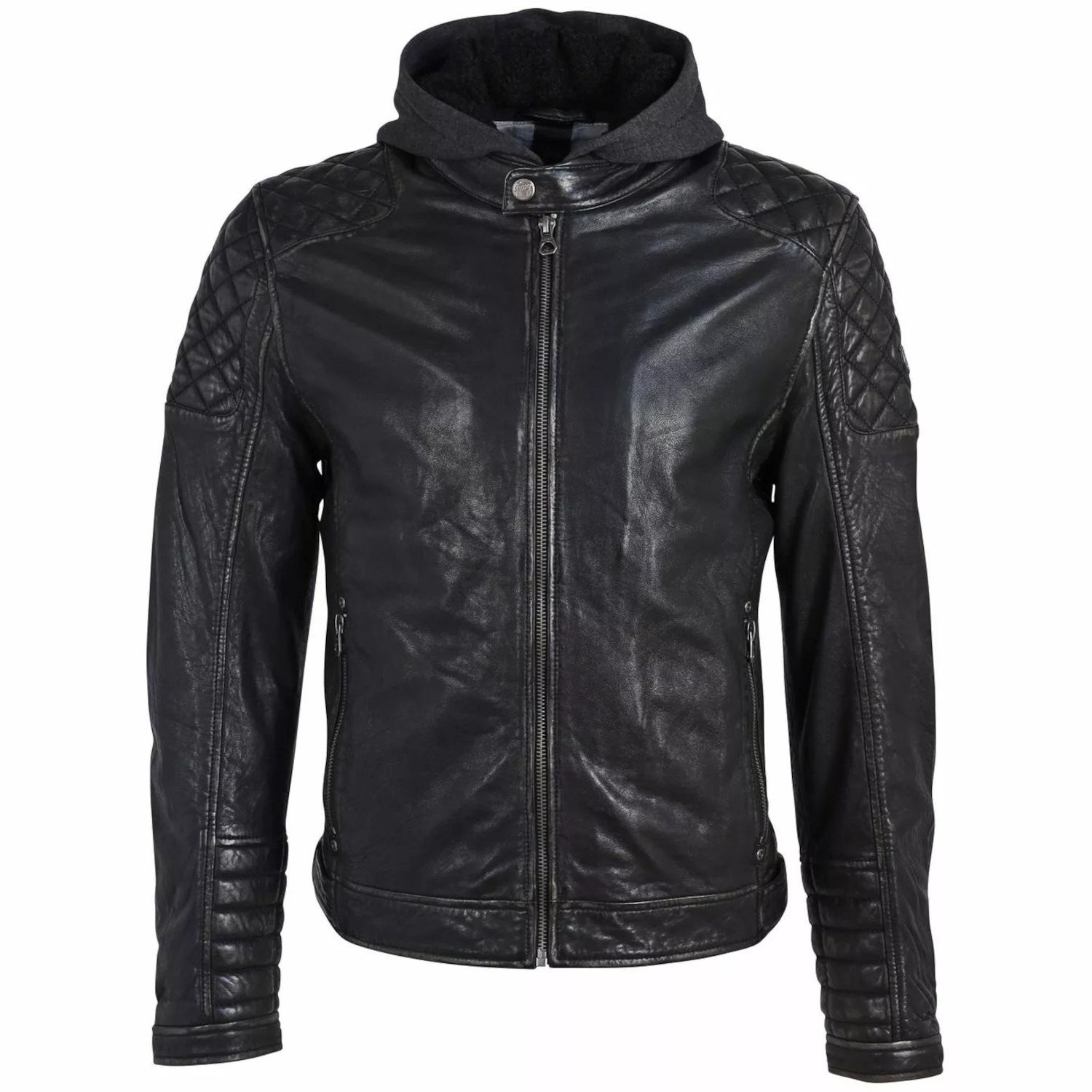 Geaca de Piele Barbati Gipsy Negru Antic GMBako LAROV – Black Friday