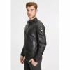 Geaca de Piele Barbati Gipsy Negru Antic GMBako LAROV – Black Friday
