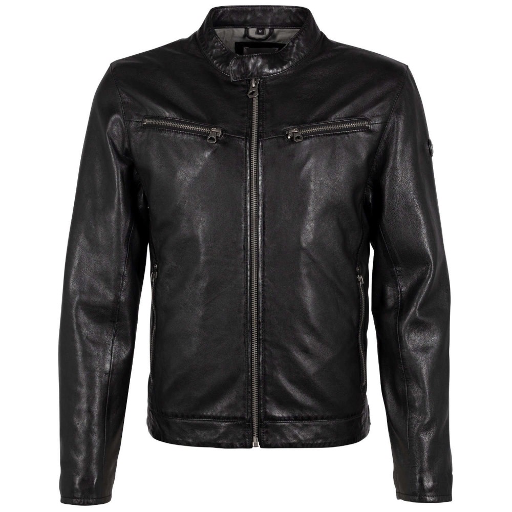 Geaca de Piele Barbati Gipsy Neagra GMBaltimore - readytowear.ro