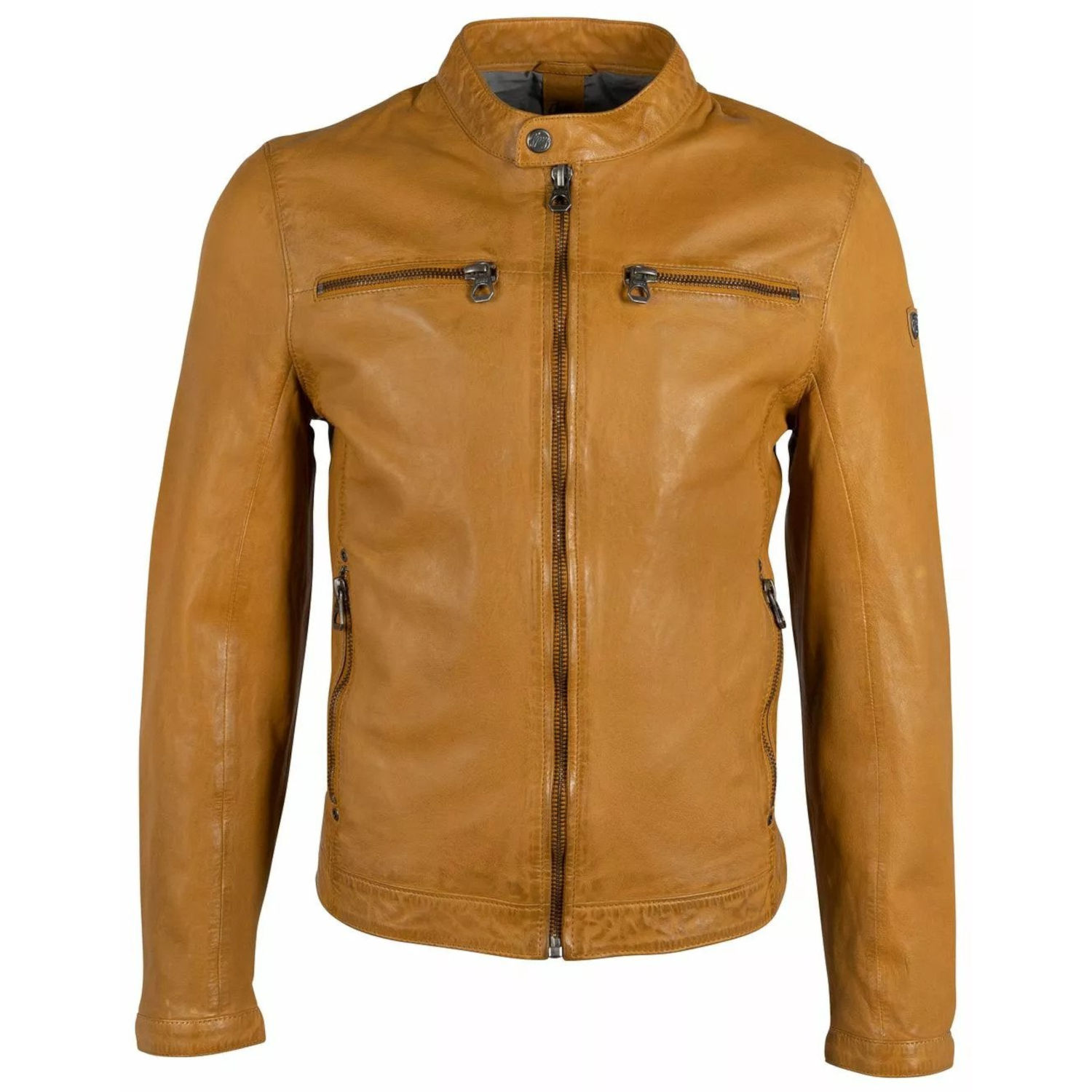 Geaca de Piele Barbati Gipsy Galben Mustar GMBalton – Black Friday