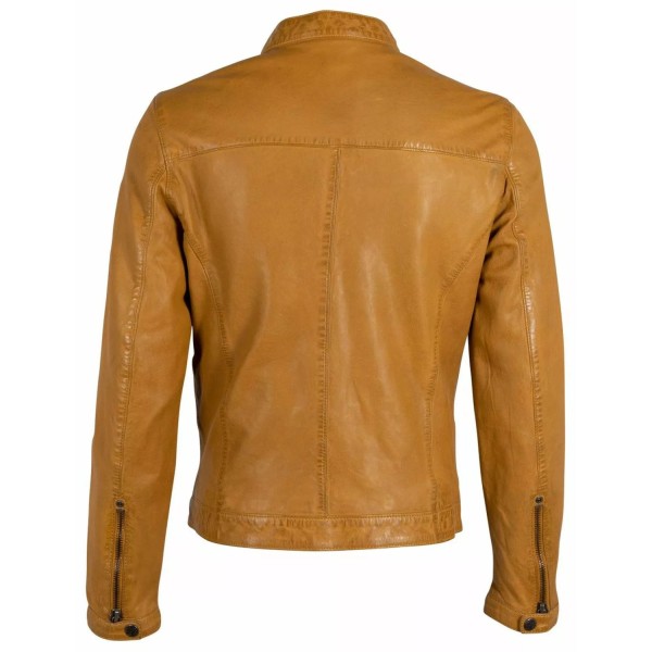 Geaca de Piele Barbati Gipsy Galben Mustar GMBalton – Black Friday — fotografia 2