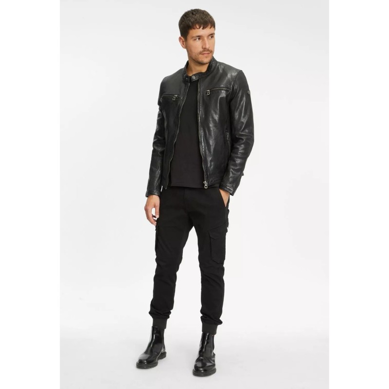 Geaca de Piele Barbati Gipsy Neagra GMBalton – IMBRACAMINTE