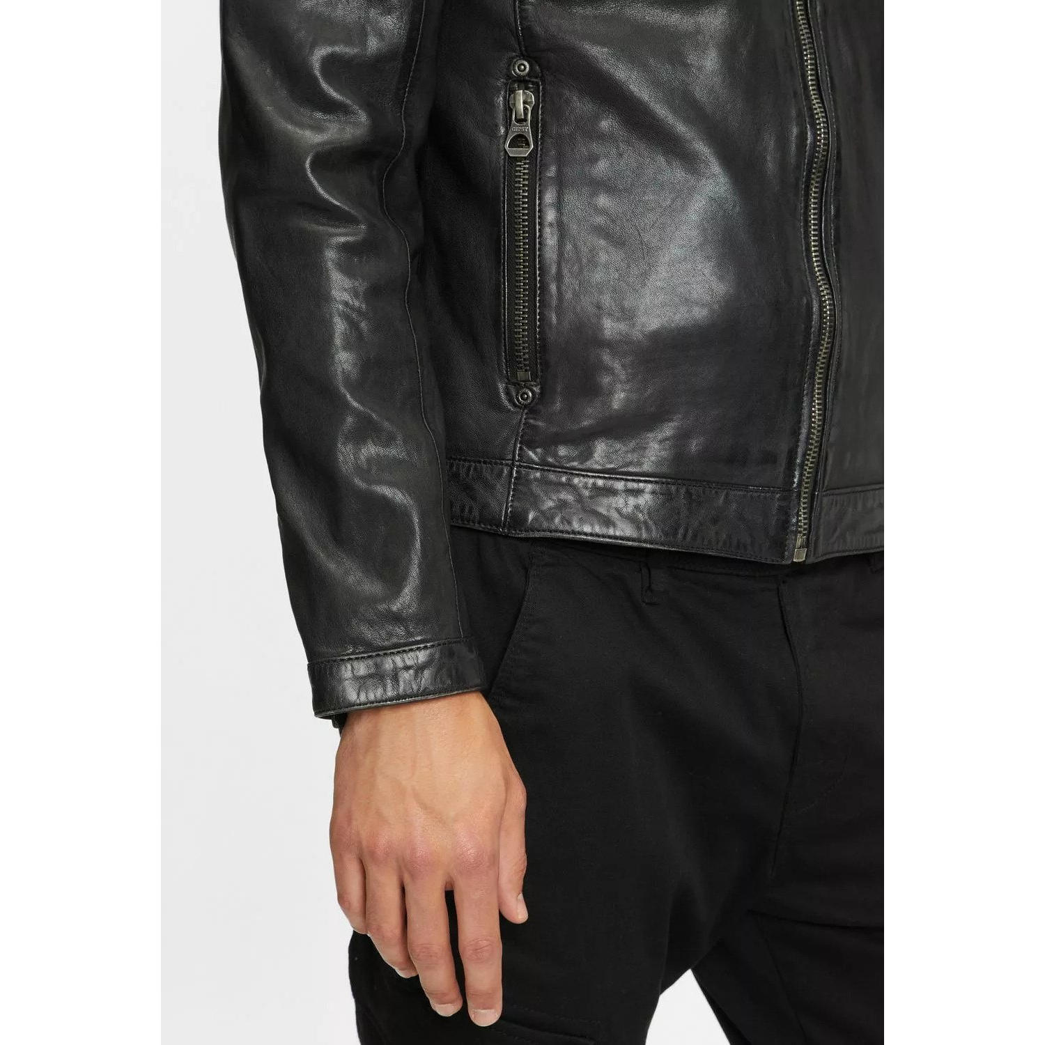 Geaca de Piele Barbati Gipsy Neagra GMBalton – Black Friday