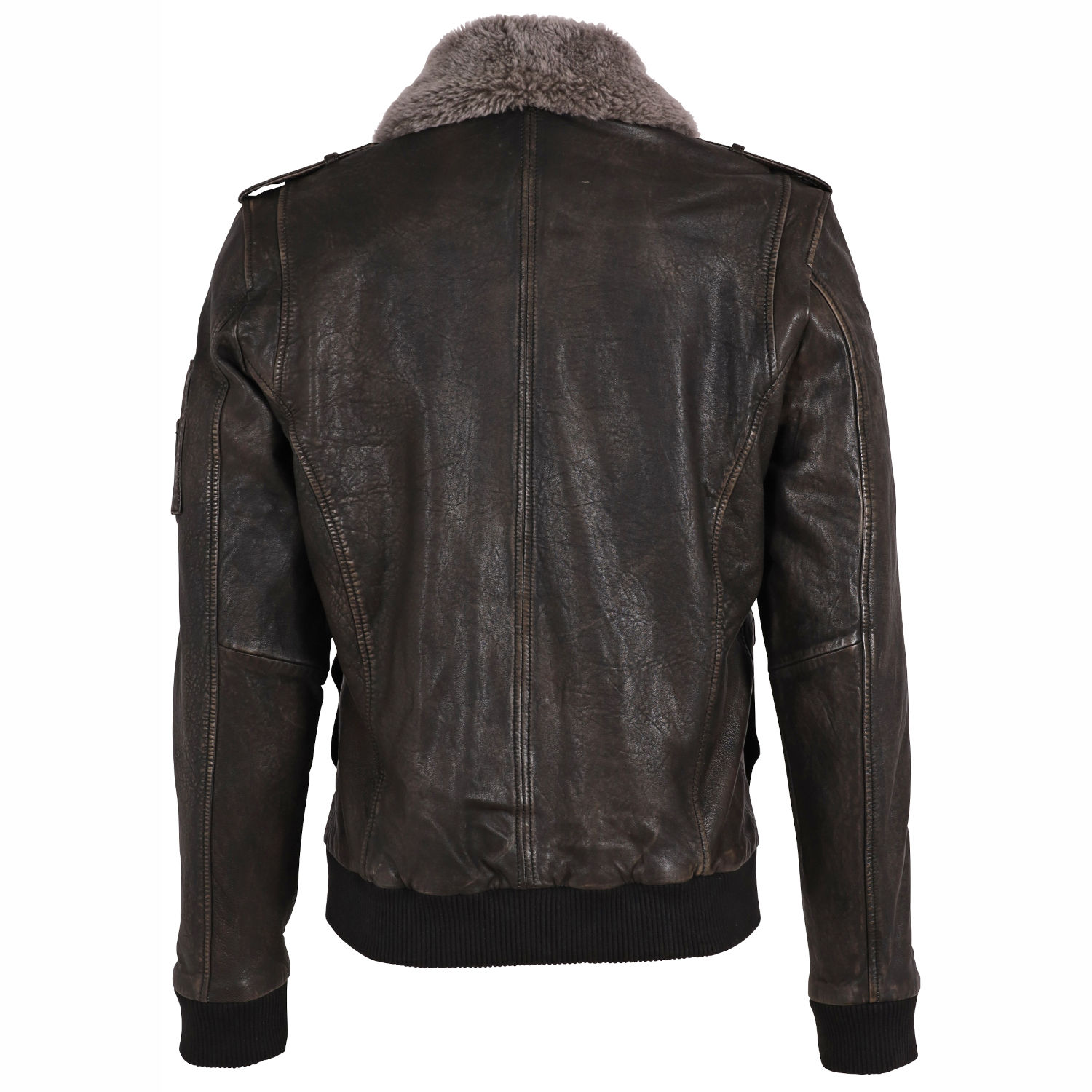 Geaca de Piele Barbati Gipsy Negru Antic GMBandon LAMOV W – Black Friday