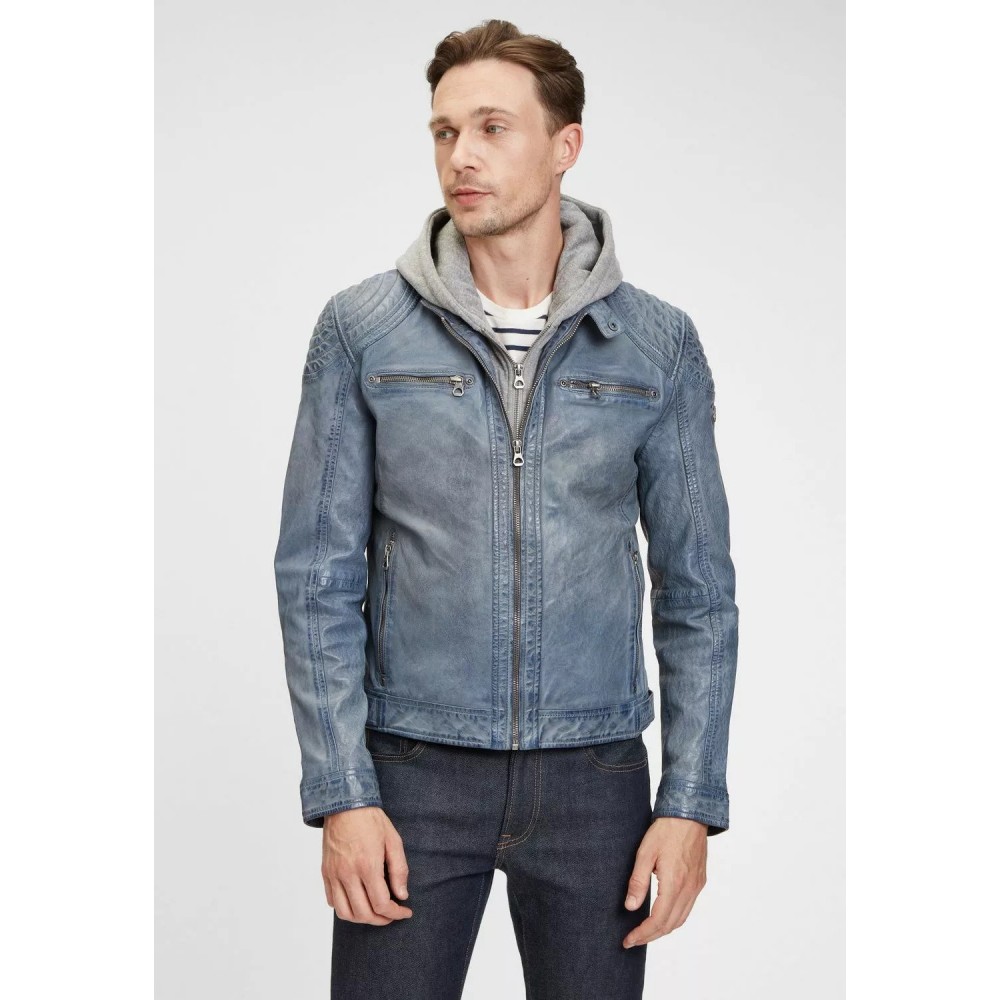 Geaca de Piele Barbati Gipsy Albastru Deschis GMBarlo LONTV geci de piele - readytowear.ro