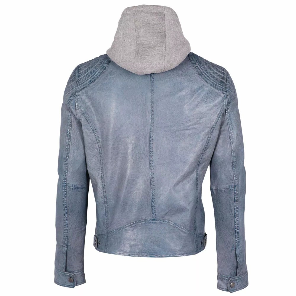 Geaca de Piele Barbati Gipsy Albastru Deschis GMBarlo LONTV geci de piele - readytowear.ro