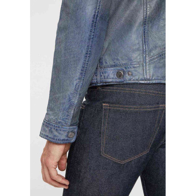 Geaca de Piele Barbati Gipsy Albastru Deschis GMBarlo LONTV – IMBRACAMINTE Geaca de Piele Barbati Gipsy Albastru Deschis GMBarlo LONTV – IMBRACAMINTE