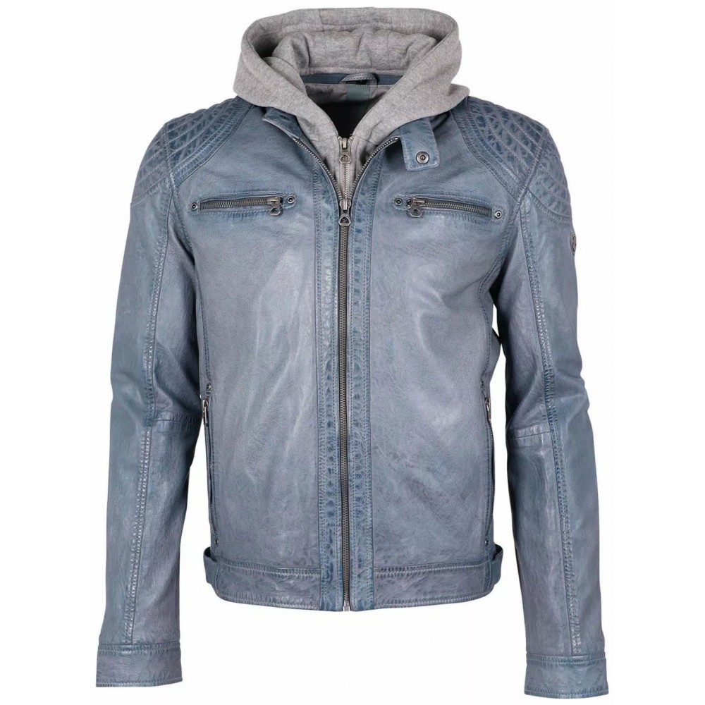 Geaca de Piele Barbati Gipsy Albastru Deschis GMBarlo LONTV Geaca de Piele Barbati Gipsy Albastru Deschis GMBarlo LONTV - readytowear