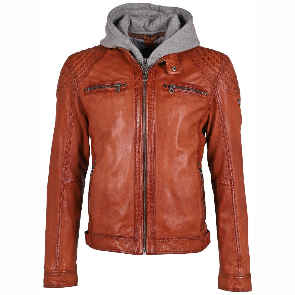 Geaca de Piele Barbati Gipsy Coniac GMBarlo LONTV Geaca de Piele Barbati Gipsy Coniac GMBarlo LONTV - readytowear.ro