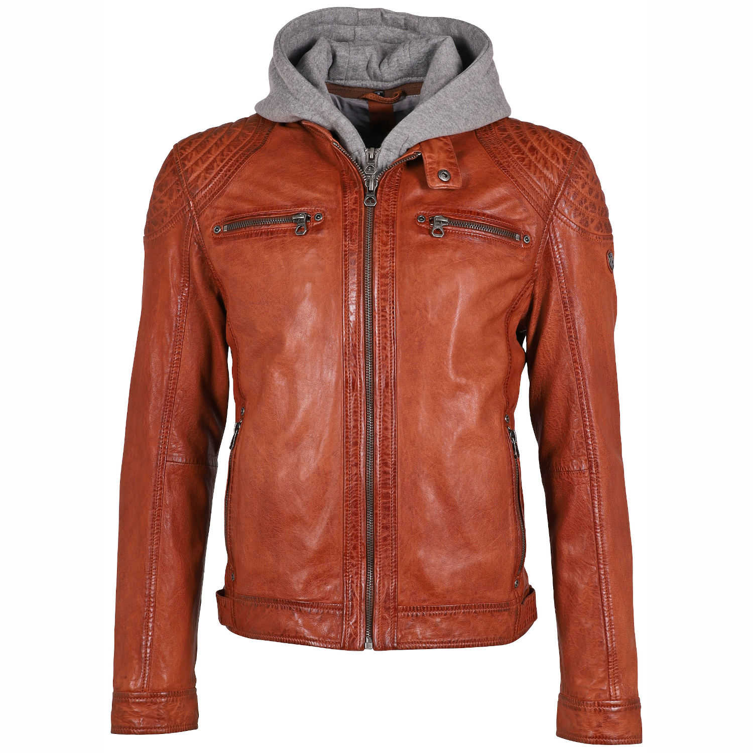 Geaca de Piele Barbati Gipsy Coniac GMBarlo LONTV – IMBRACAMINTE
