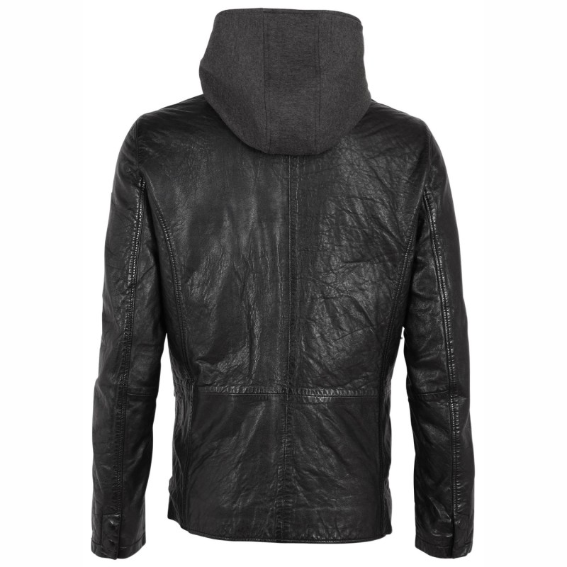 Geaca de Piele Barbati Gipsy Neagra GMBasie – IMBRACAMINTE