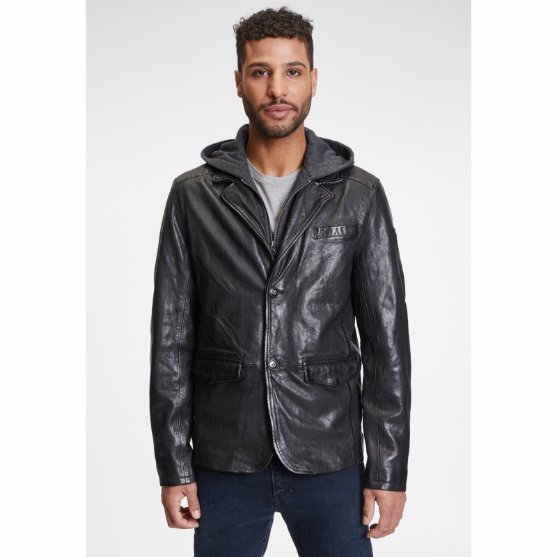 Geaca de Piele Barbati Gipsy Neagra GMBasie – IMBRACAMINTE