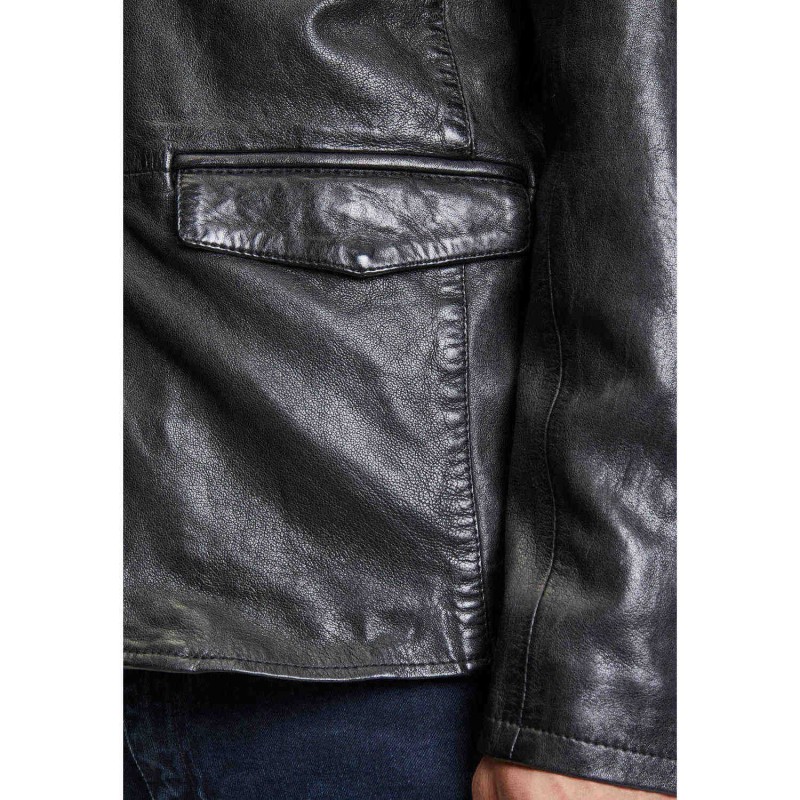 Geaca de Piele Barbati Gipsy Neagra GMBasie – IMBRACAMINTE