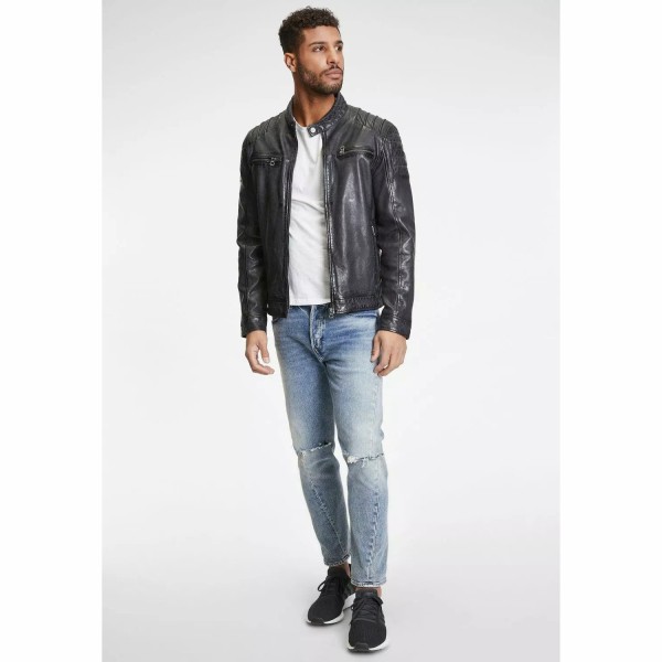 Geaca de Piele Barbati Gipsy Antracit GMBatar – Black Friday — fotografia 3