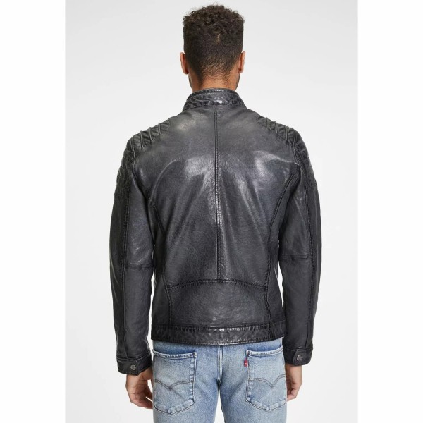Geaca de Piele Barbati Gipsy Antracit GMBatar – Black Friday — fotografia 5