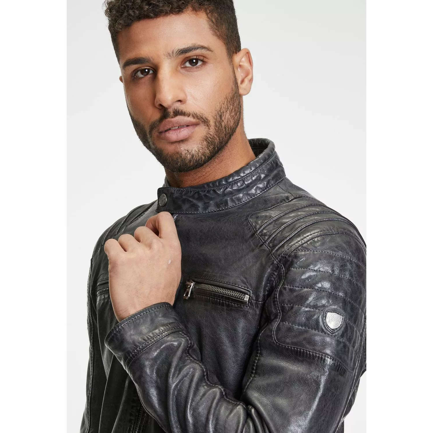 Geaca de Piele Barbati Gipsy Antracit GMBatar – Black Friday