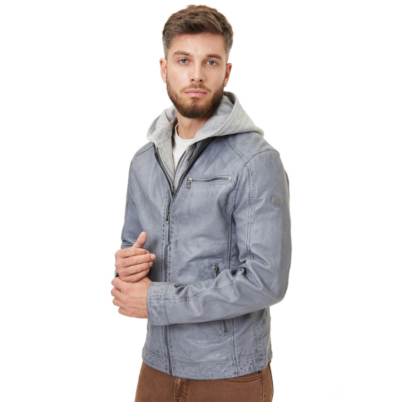 Geaca de Piele Barbati Gipsy Albastru Prafuit GMBaxder – Black Friday