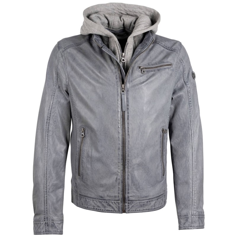 Geaca de Piele Barbati Gipsy Albastru Prafuit GMBaxder – Black Friday